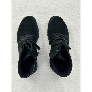 Hartjes XS Extralight Black Nubuck Lace Up Side Zip Ankle Boots US size‎ 8